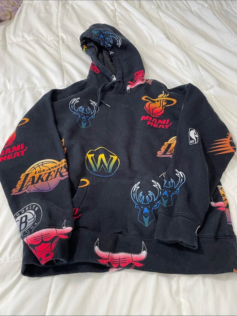 Hollister Black Hooded Sweatshirt with Red Accent
